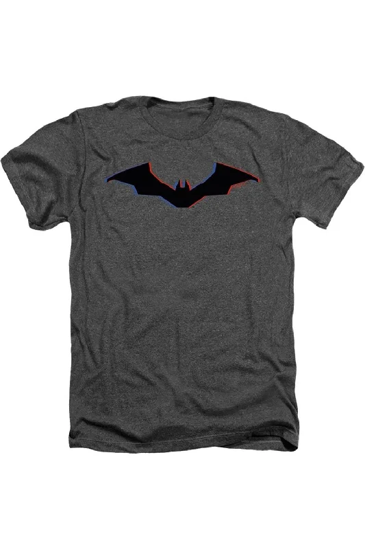 Men's Shirts with CollarsThe Batman Tri Color Bat Silhouette Adult Heather Tee / T-Shirt Men's Shirts with CollarsThe Batman Tri Color Bat Silhouette Adult Heather Tee / T-Shirt