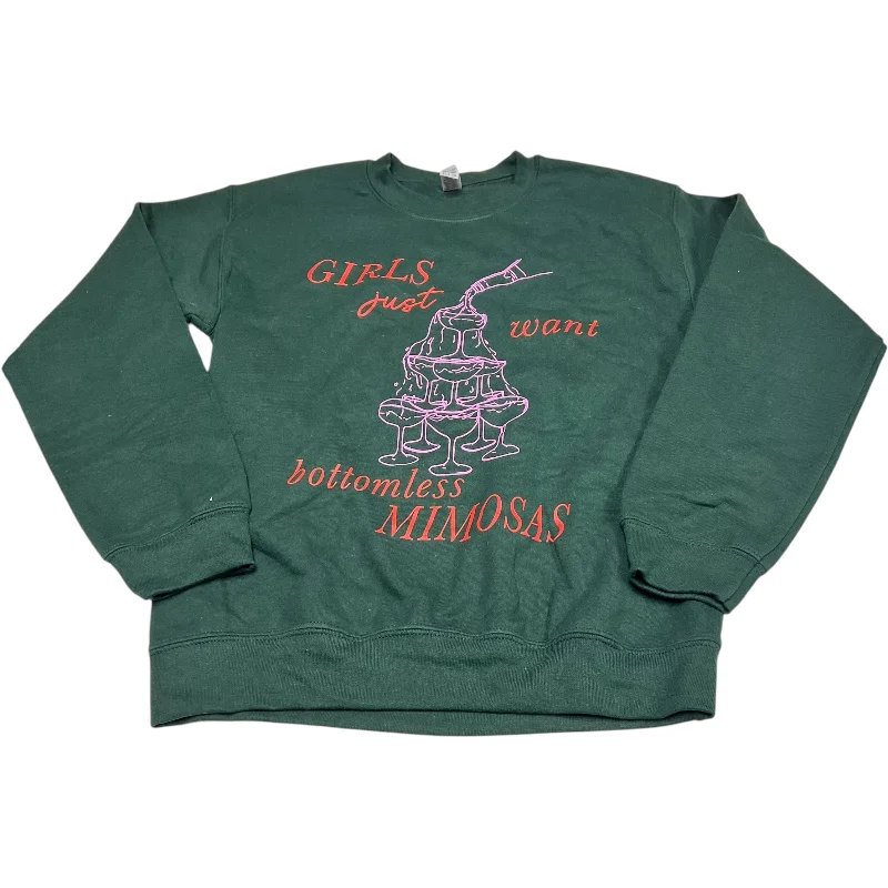 Men's Hoodies with Reinforced HemsSweatshirt Crewneck By Gildan In Green, Size: S