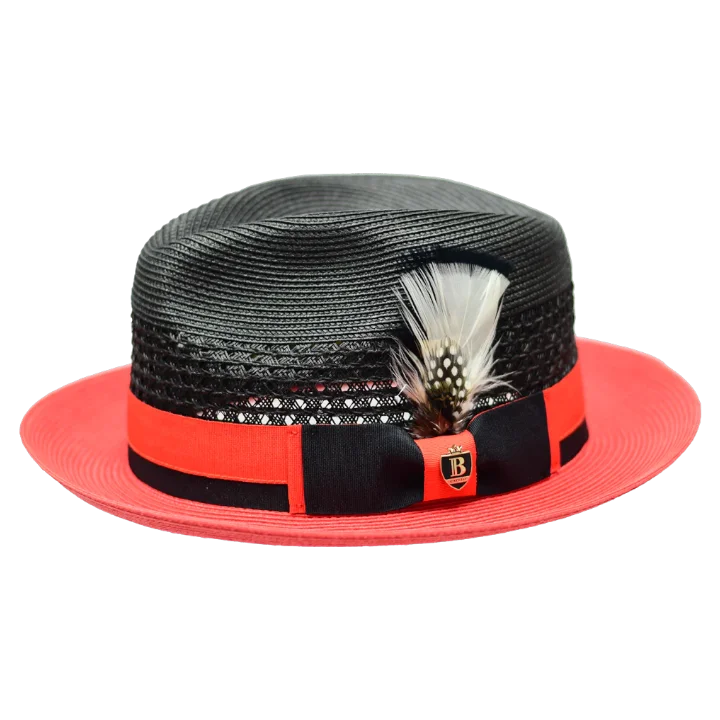 Girls' Beanie HatsBruno Capelo Black and Red Men's Straw hat Belvedere Fashion Design Girls' Beanie HatsBruno Capelo Black and Red Men's Straw hat Belvedere Fashion Design