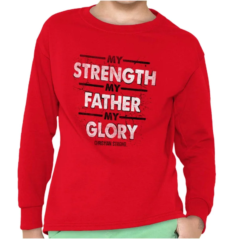 Solid-Colored Men's ShirtsStrength Father Glory Youth Long Sleeve T-Shirt