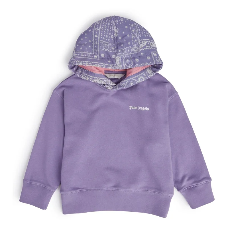 Men's Sweaters with Adjustable HemlinesPurple Logo Hooded Sweatshirt