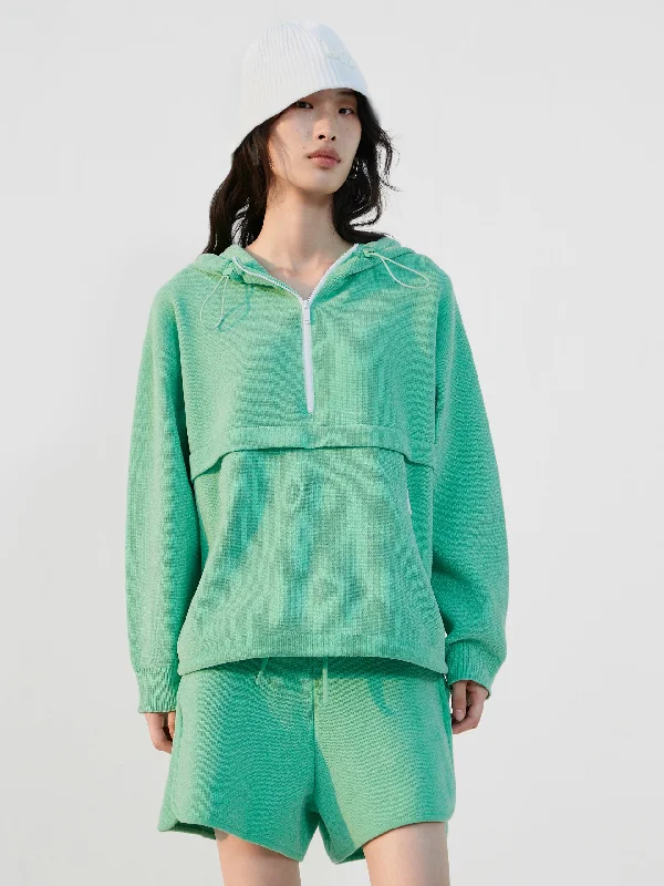 Men's Sweaters with SequinsDrop Shoulder Hooded Sweatshirt