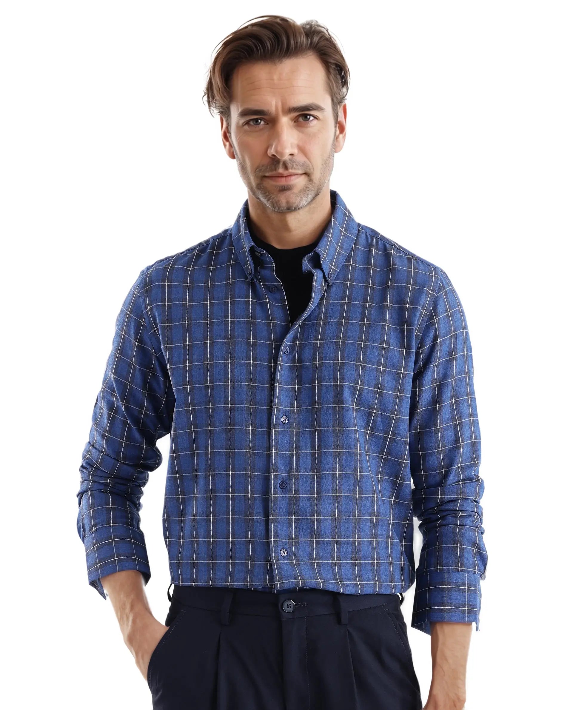 Men's Camouflage Shirts for an Outdoor AppealRare Rabbit Men's Zary Dark Blue Cotton Fabric Full Sleeve Regular Fit Checks Shirt Men's Camouflage Shirts for an Outdoor AppealRare Rabbit Men's Zary Dark Blue Cotton Fabric Full Sleeve Regular Fit Checks Shirt
