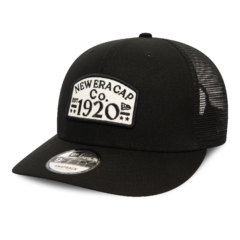 Summer Straw HatsNew Era Patch Black 9FIFTY Snapback Trucker Cap