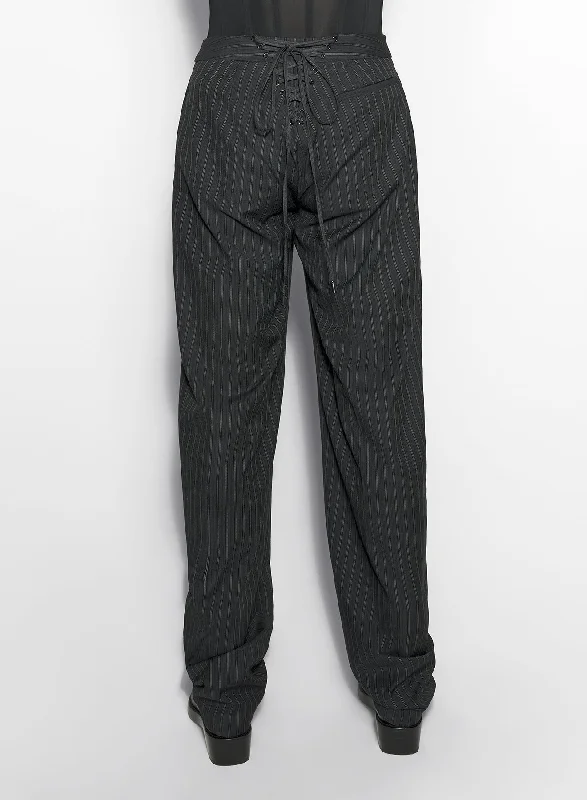 Chino Men's Short Pantspinstripe laced up tailoring trousers