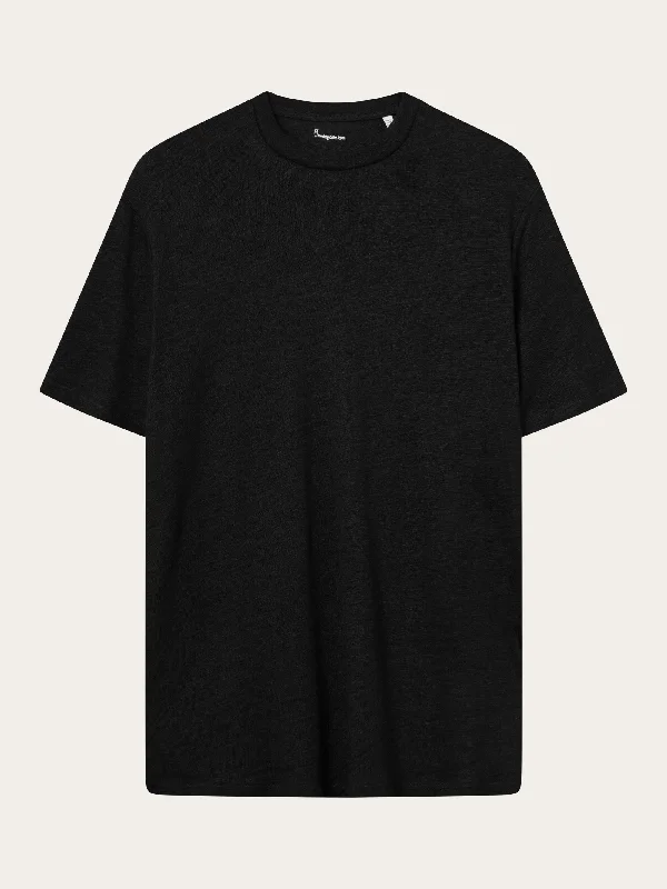 Men's Shirts with Hidden ButtonsLinen t-shirt - Black Jet