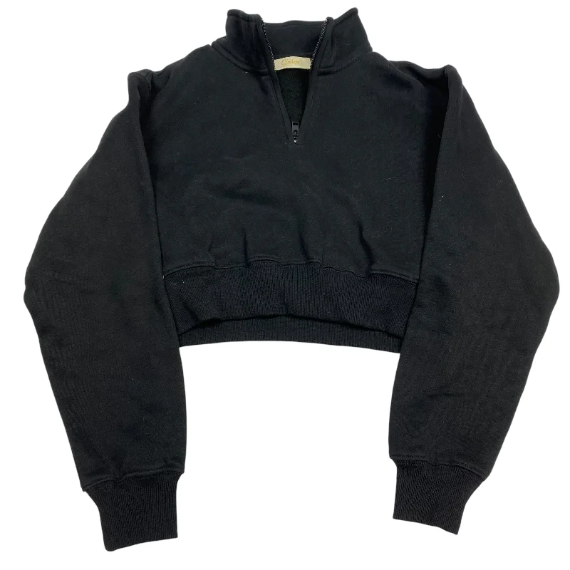 Men's Hoodies with Faux Fur TrimSweatshirt Collar By Qinsen In Black, Size: S