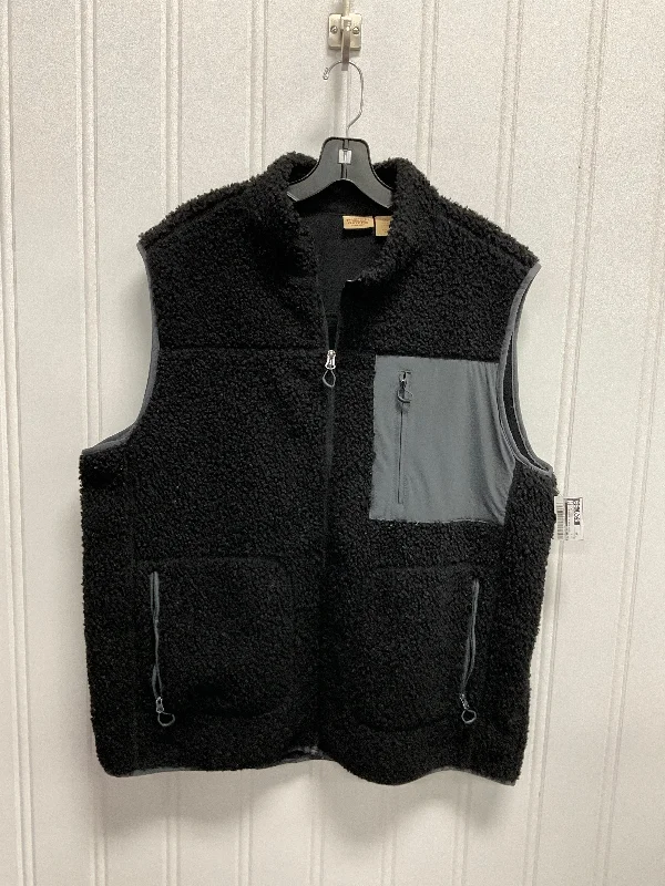 Lightweight Men's WindbreakersVest Faux Fur & Sherpa By Telluride In Black, Size:Xl