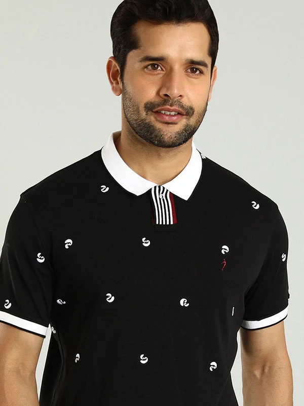 Men's Shirts with Pleated HemlinesMen Printed Polo T-Shirt