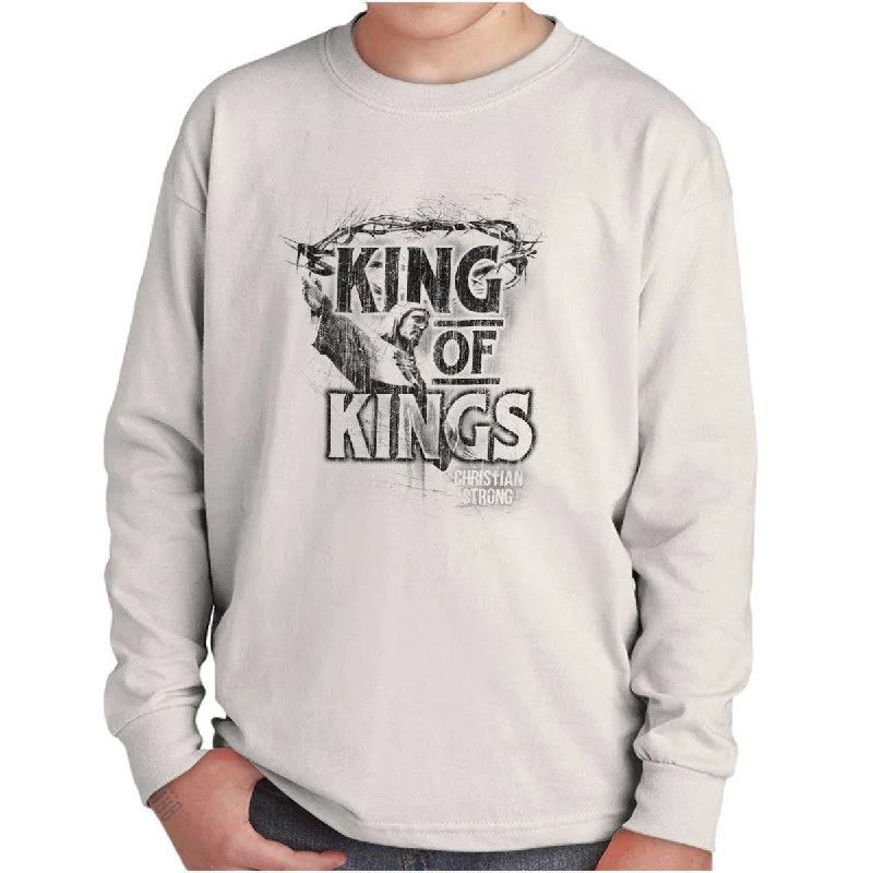 Men's Shirts with Lace-Up HemlinesKing of Kings Youth Long Sleeve T-Shirt