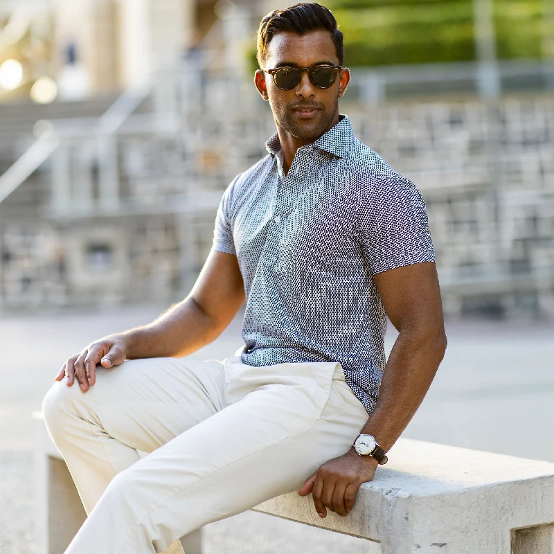 Men's Shirts with Patchwork PatternsSemi-Spread Collar Polo Vantage Black