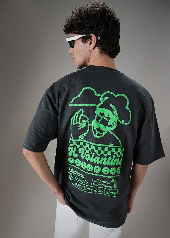 Men's Shirts with Elastic WaistbandsGraphic Novel Black Oversized T-shirt