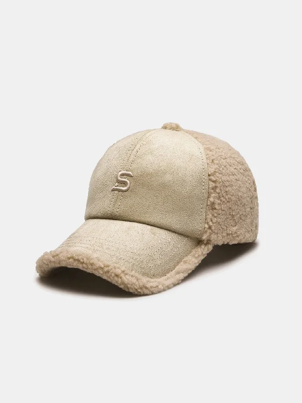 Black Cowboy HatsEmbroidery Letter Plush Warm Baseball Cap