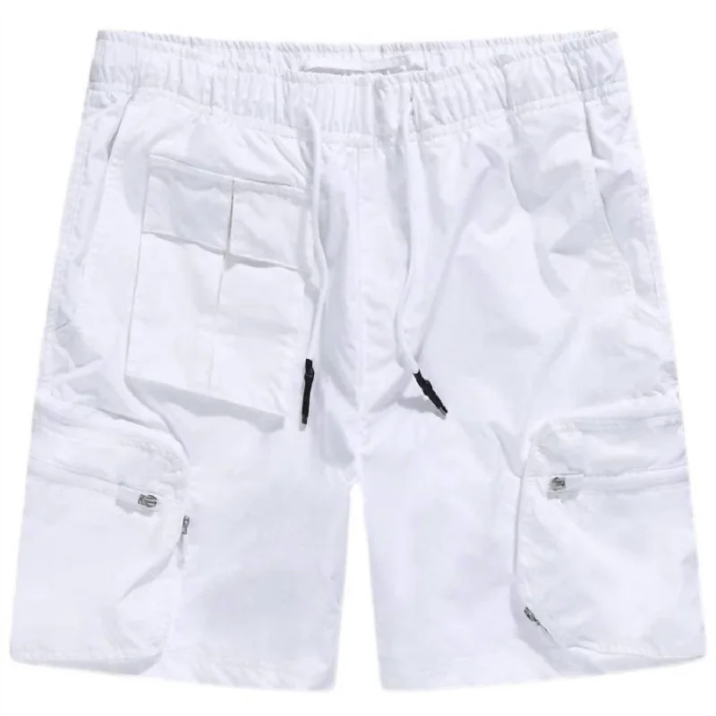 Skinny-Fit Men's Fashion and Casual ShortsMen's Retro Altitude Cargo Shorts In White Skinny-Fit Men's Fashion and Casual ShortsMen's Retro Altitude Cargo Shorts In White