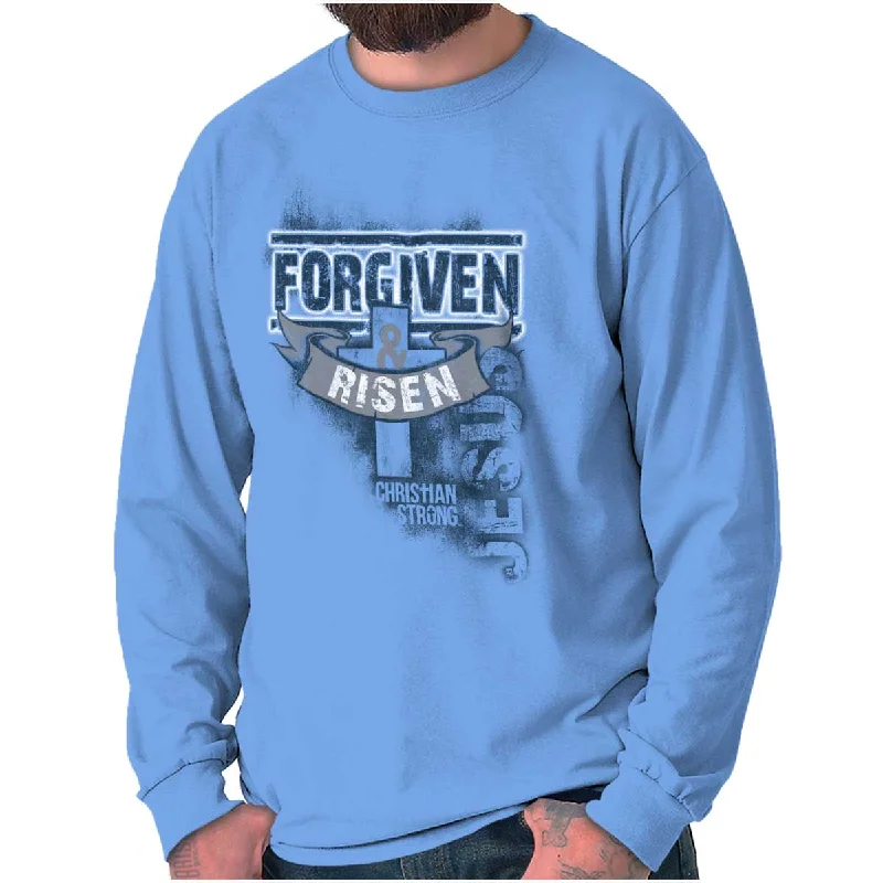 Men's Shirts for Outdoor ActivitiesForgiven and Risen Long Sleeve T-Shirt