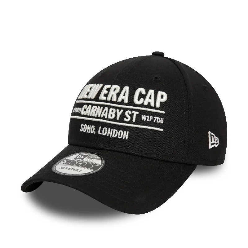Funky Bucket CapsNew Era Carnaby Address Black 9FORTY Adjustable Cap