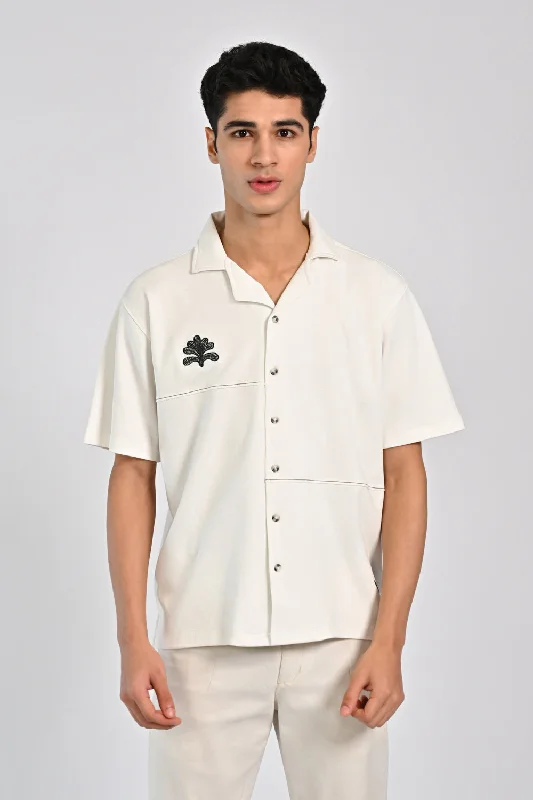 Men's Shirts with Graphic SleevesRESORT COLLAR BUTTON DOWN BOX FIT POLO