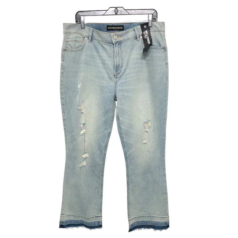Men's Jeans with Embroidered LogosJeans Cropped By Express In Blue Denim, Size:12