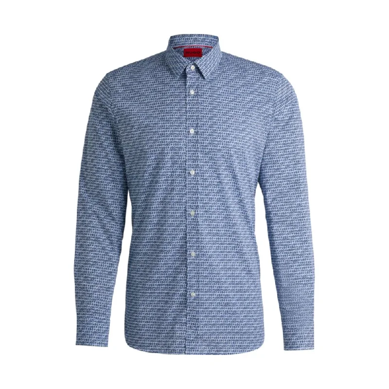 Men's Layering Shirts for Seasonal TransitionsExtra-slim-fit shirt in printed cotton poplin Men's Layering Shirts for Seasonal TransitionsExtra-slim-fit shirt in printed cotton poplin