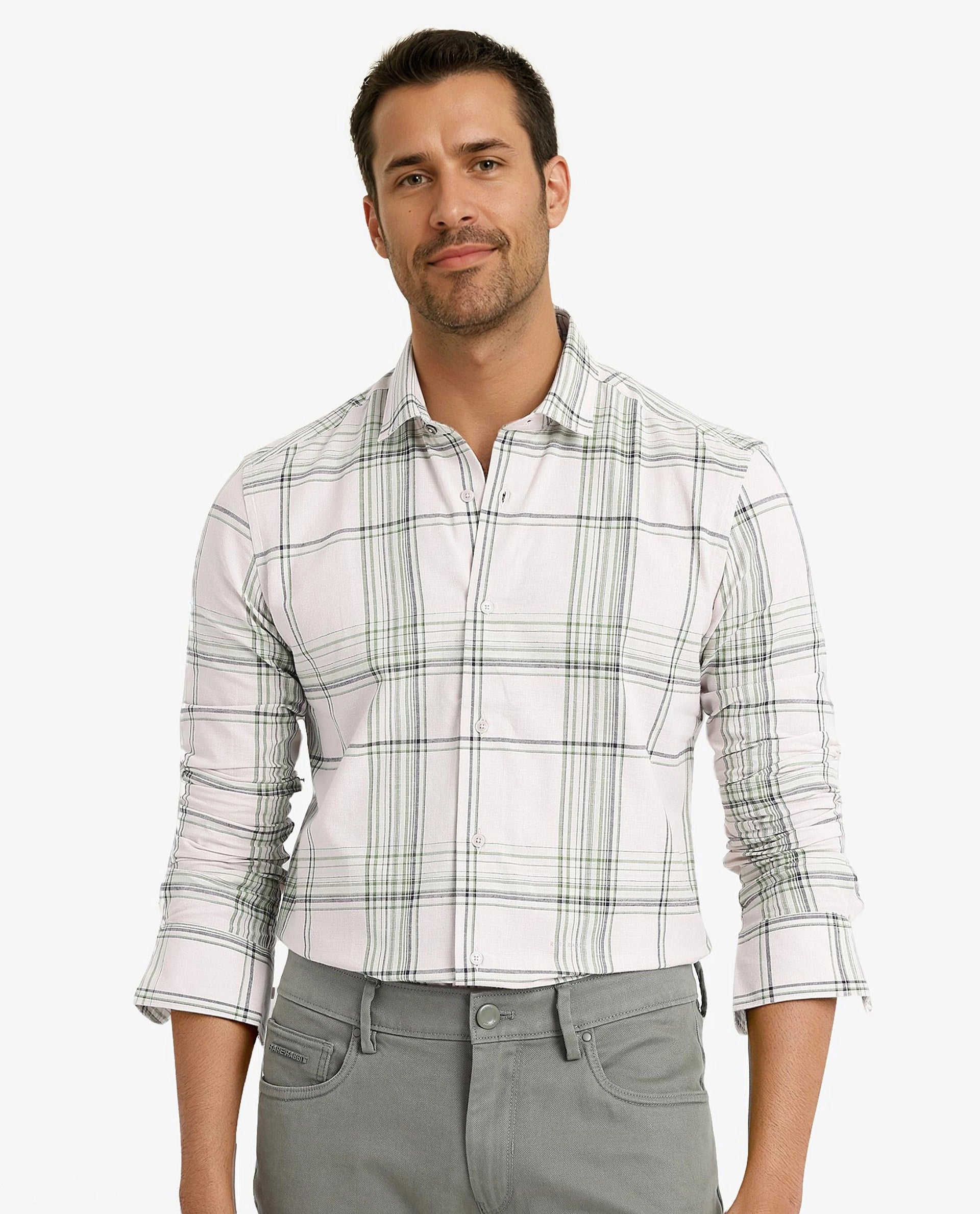 Men's Dressy Casual Shirts for Smart-Casual EventsRare Rabbit Men Apel Light Pink Cotton Fabric Full Sleeve Regular Fit Checks Shirt Men's Dressy Casual Shirts for Smart-Casual EventsRare Rabbit Men Apel Light Pink Cotton Fabric Full Sleeve Regular Fit Checks Shirt