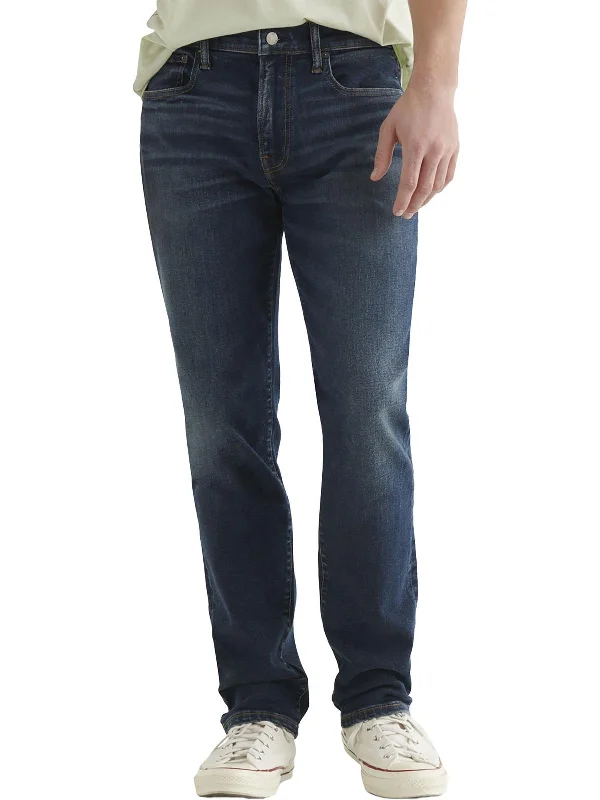 Relaxed-Fit Men's JeansMens Mid Rise Faded Straight Leg Jeans
