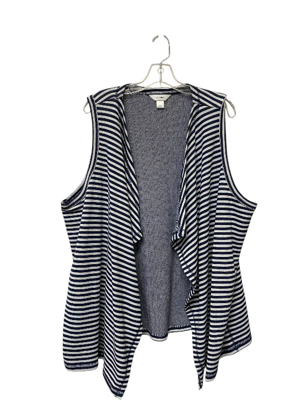 Waterproof Men's ParkasVest Other By Cj Banks In Striped Pattern, Size: 3x