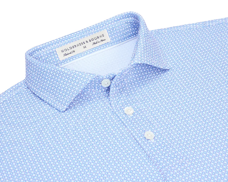 Men's Shirts with Patchwork PatternsThe Hawthorne Shirt: Scotch Pink & Marlin Blue