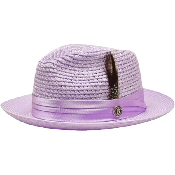 Sun-Protective Fishing HatsBruno Capelo light purple men's straw hat casual and dress summer hats