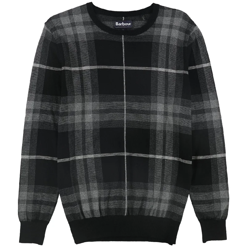 Men's Sweaters for Winter SportsBarbour Mens Plaid Pullover Sweater, Grey, Small