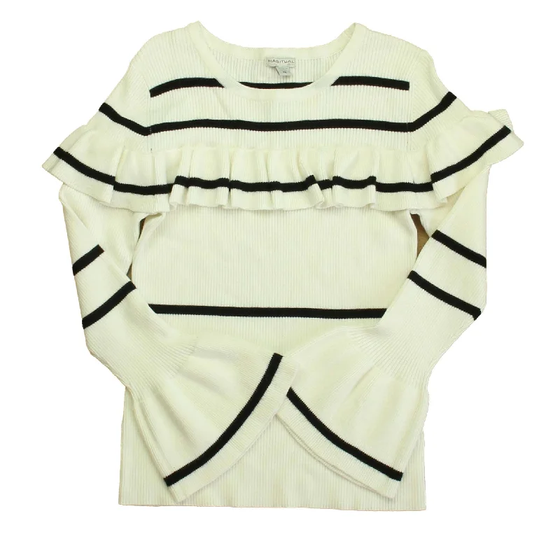 Men's Sweaters with Intarsia DesignsHabitual Girls Ivory | Black Stripe Sweater