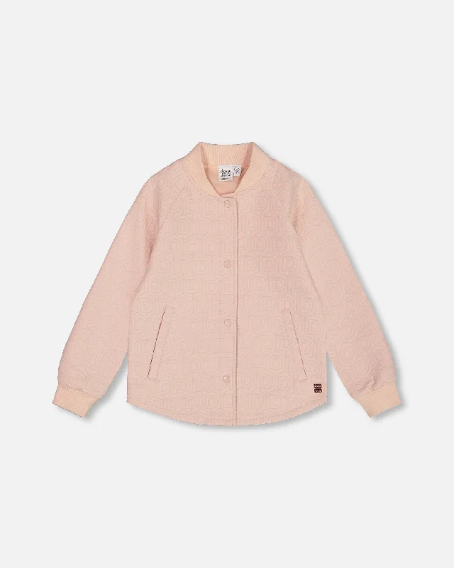 Men's Sweaters with Straight-Cut ShapesQuilted Long Sleeve Overshirt Light Pink