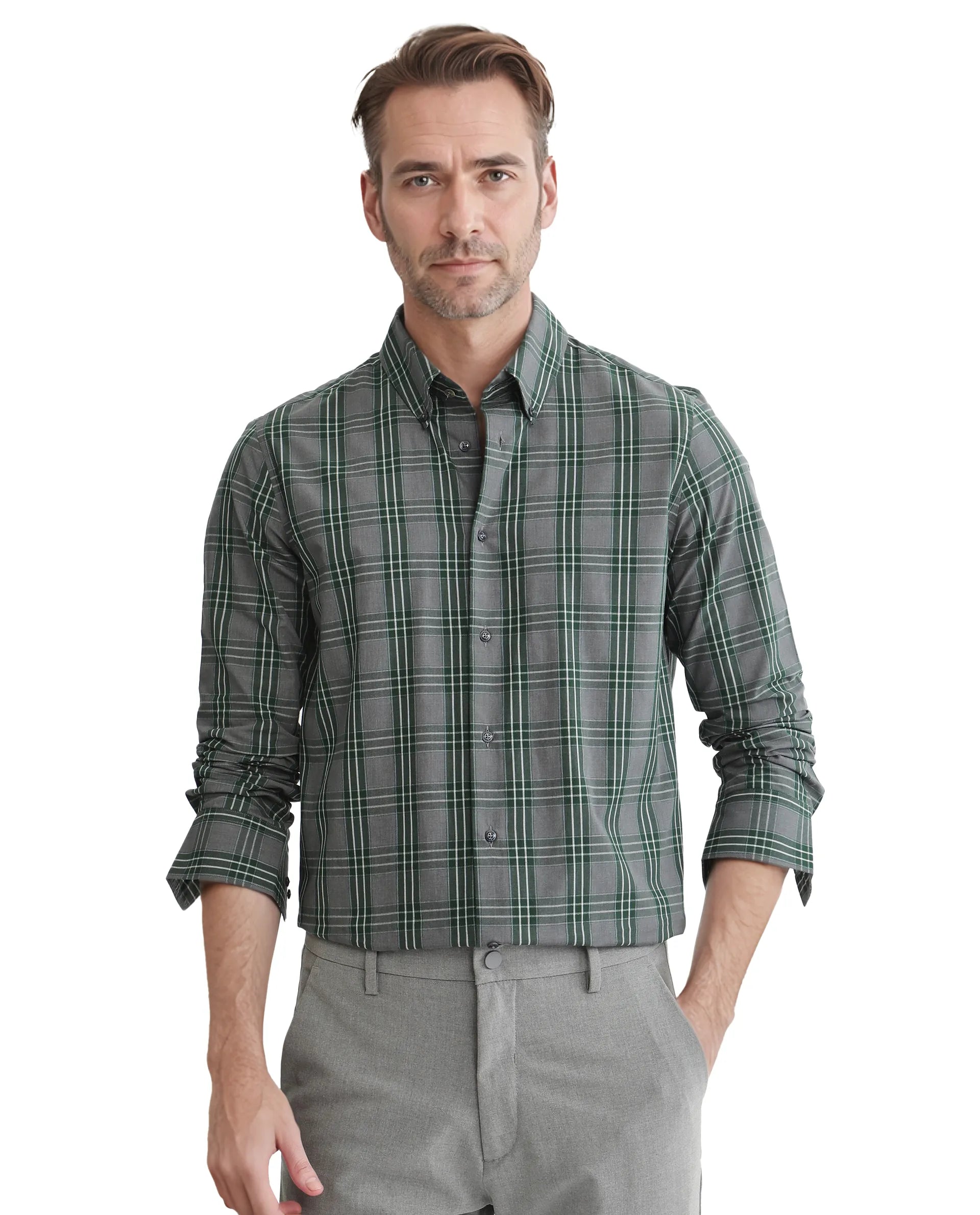 Men's Skinny-Fit Shirts for a Trendy LookRare Rabbit Men's Finster Green Cotton Fabric Full Sleeve Regular Fit Checks Shirt Men's Skinny-Fit Shirts for a Trendy LookRare Rabbit Men's Finster Green Cotton Fabric Full Sleeve Regular Fit Checks Shirt