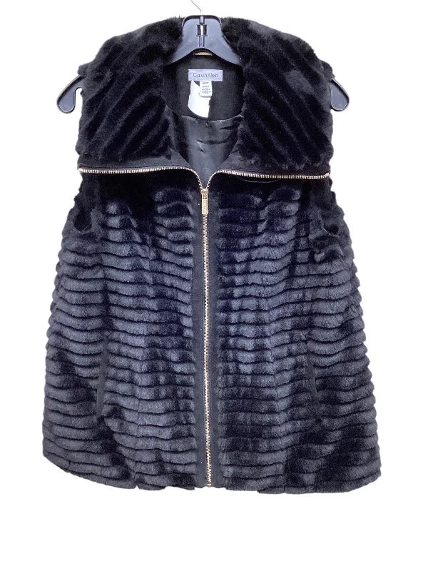 Men's Coats without LiningVest Faux Fur & Sherpa By Calvin Klein In Black, Size: M