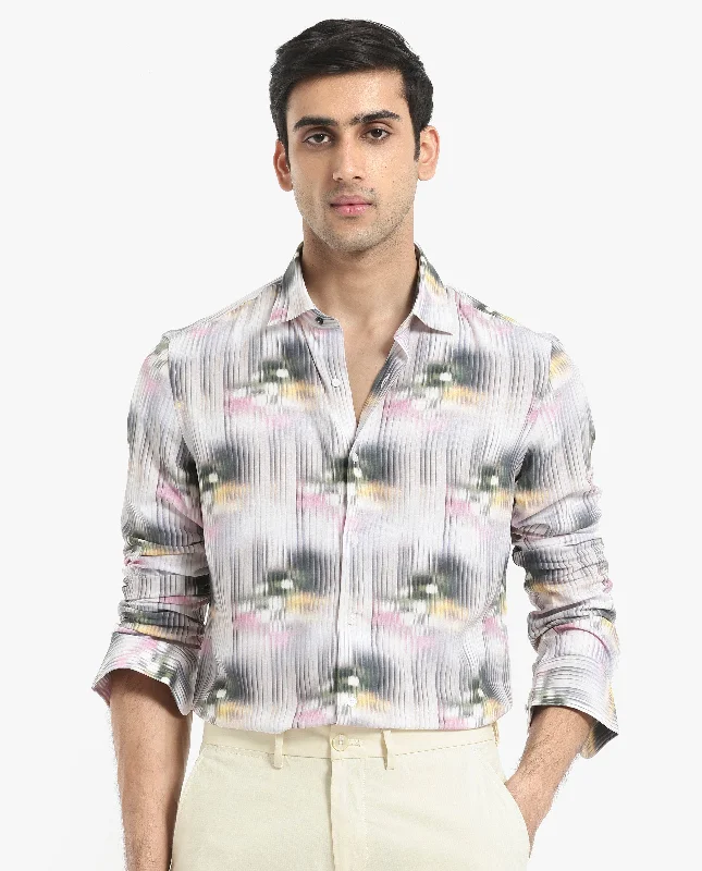 Men's Bold-Color Shirts for a Statement PieceRare Rabbit Men's Delune Dark Grey Viscose Fabric Regular Collar Abstract Print Self Stripe Shirt Men's Bold-Color Shirts for a Statement PieceRare Rabbit Men's Delune Dark Grey Viscose Fabric Regular Collar Abstract Print Self Stripe Shirt