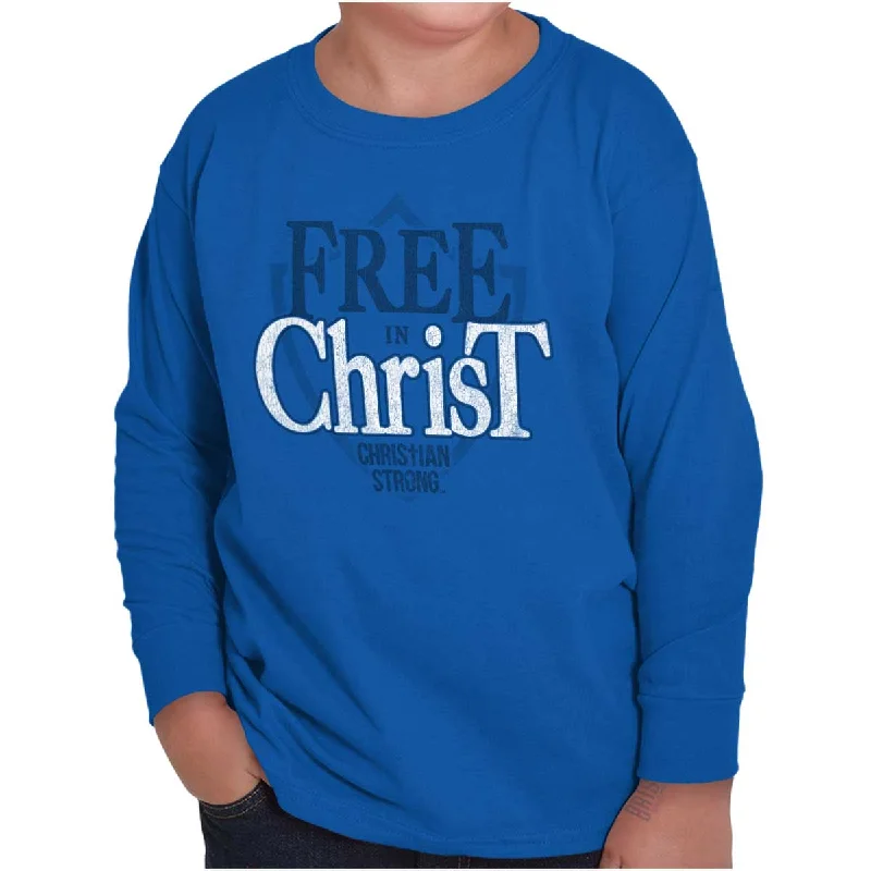 Men's Shirts with Floral PrintsFree In Christ Youth Long Sleeve T-Shirt