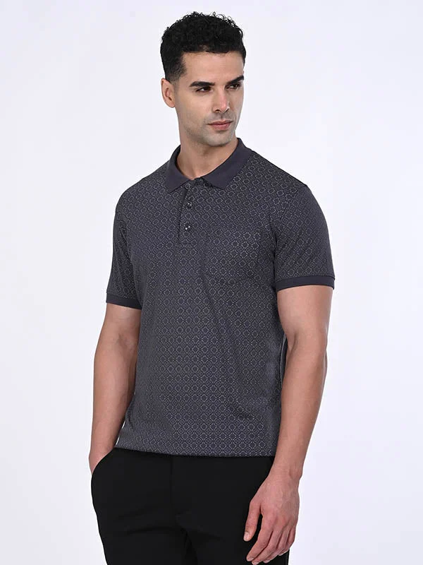 Men's Shirts with Geometric PatternsMen Printed Polo T-Shirt