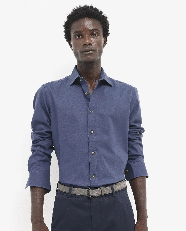 Men's Weekend Shirts for Leisurely OutingsRare Rabbit Men's Arlet Blue Cotton Fabric Full Sleeve Regular Fit Solid Shirt Men's Weekend Shirts for Leisurely OutingsRare Rabbit Men's Arlet Blue Cotton Fabric Full Sleeve Regular Fit Solid Shirt