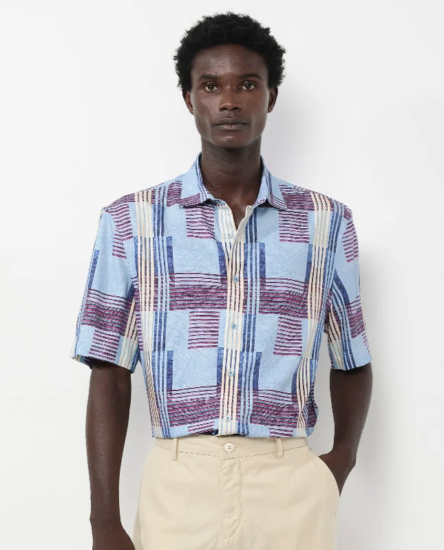 Breathable Men's Linen ShirtsRare Rabbit Men's Spica Light Blue Viscose Fabric Short Sleeve Regular Fit Abstract Print Shirt Breathable Men's Linen ShirtsRare Rabbit Men's Spica Light Blue Viscose Fabric Short Sleeve Regular Fit Abstract Print Shirt
