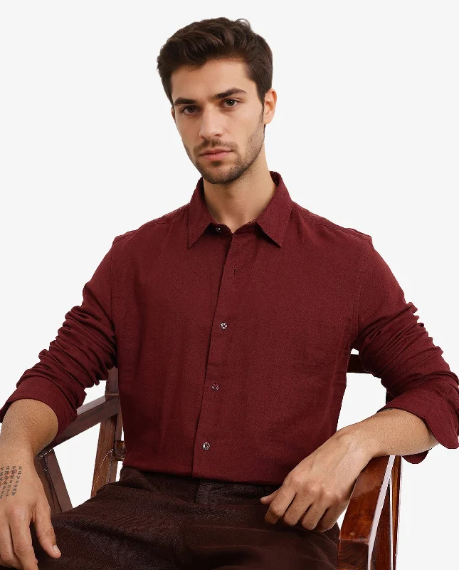 Men's Bamboo Fiber Shirts for Softness and BreathabilityRare Rabbit Men's Layerr-2 Rust Cotton Fabric Full Sleeve Regular Fit Solid Shirt Men's Bamboo Fiber Shirts for Softness and BreathabilityRare Rabbit Men's Layerr-2 Rust Cotton Fabric Full Sleeve Regular Fit Solid Shirt
