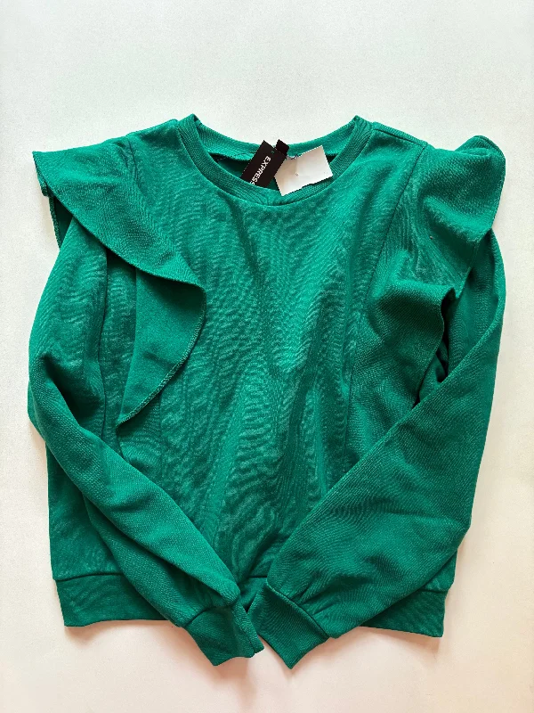 Men's Hoodies with Relaxed FitsSweatshirt Crewneck By Express In Green, Size: S