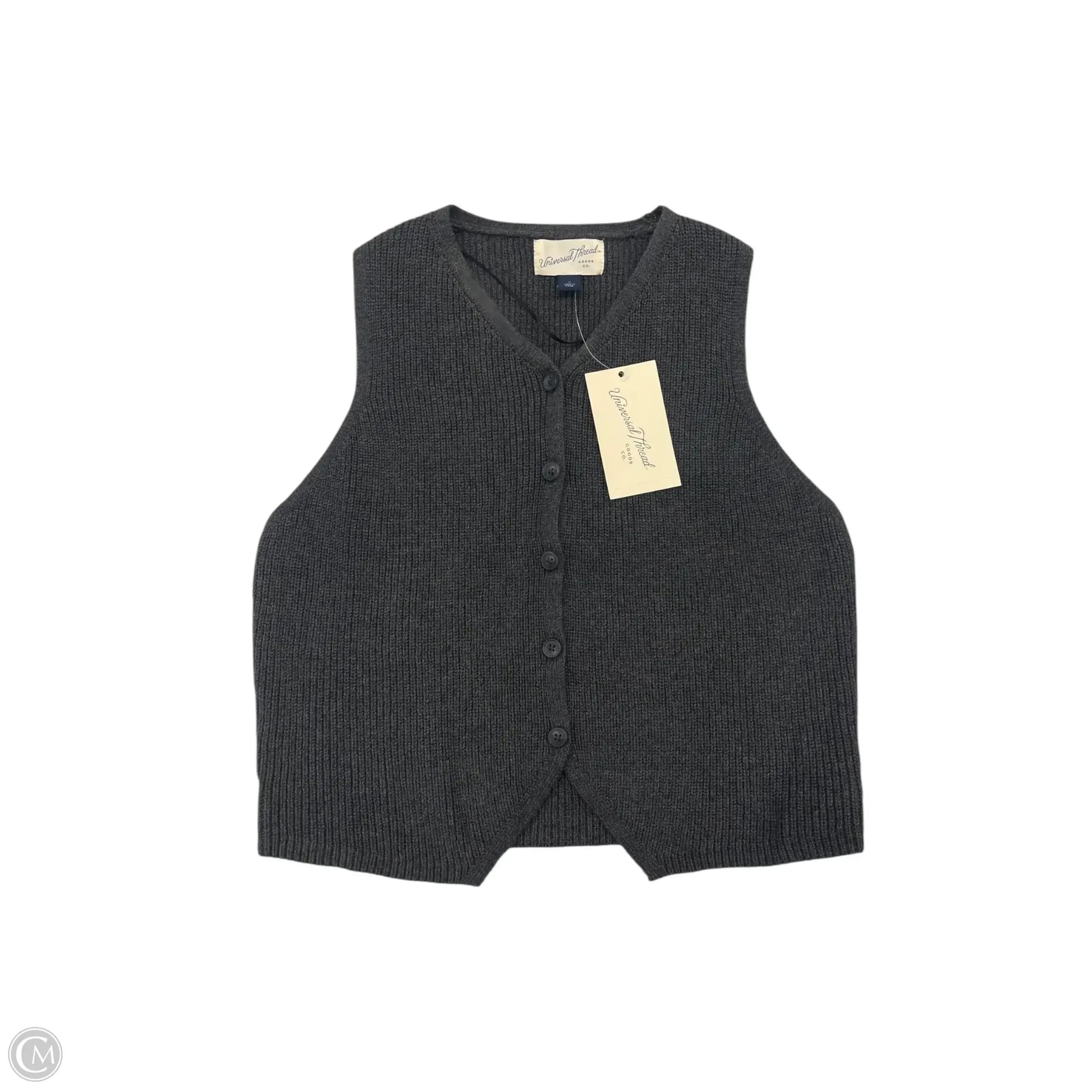 Men's Coats with Snap ButtonsVest Sweater By Universal Thread In Grey, Size: S