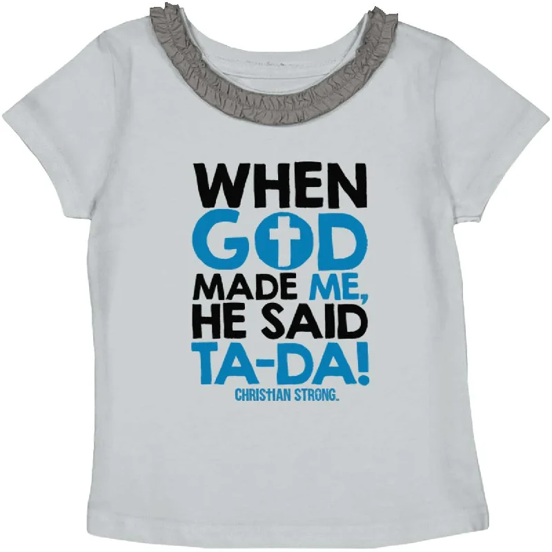 Men's Shirts with Mandarin CollarsGod Said Ta-Da Toddler Ruffled Trim T-Shirt