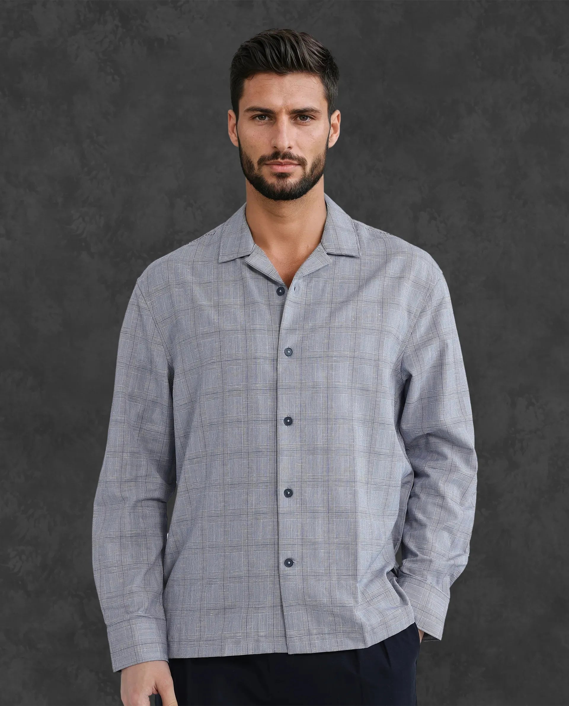 Men's Pocket T-Shirts for Added FunctionalityRare Rabbit Men Reno Blue Cotton Blend Fabric Full Sleeve Cuban Collared Button Closure Regular Fit Checks Premium Casual Shirt Men's Pocket T-Shirts for Added FunctionalityRare Rabbit Men Reno Blue Cotton Blend Fabric Full Sleeve Cuban Collared Button Closure Regular Fit Checks Premium Casual Shirt