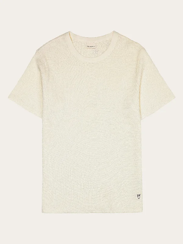 Men's Shirts for HikingRegular waffle short sleeved crew neck t-shirt GOTS/Vegan - Egret Men's Shirts for HikingRegular waffle short sleeved crew neck t-shirt GOTS/Vegan - Egret
