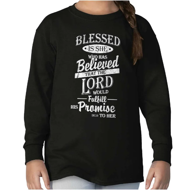 Men's Unique and Designer TopsBlessed is Youth Long Sleeve T-Shirt