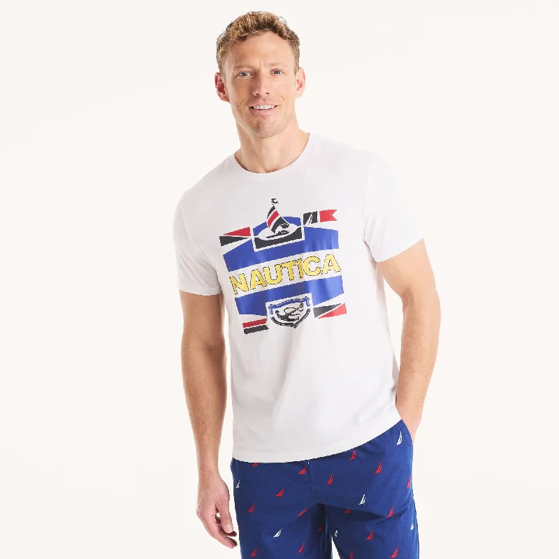 Men's Shirts with Ruffled HemlinesNautica Mens Logo Graphic T-Shirt