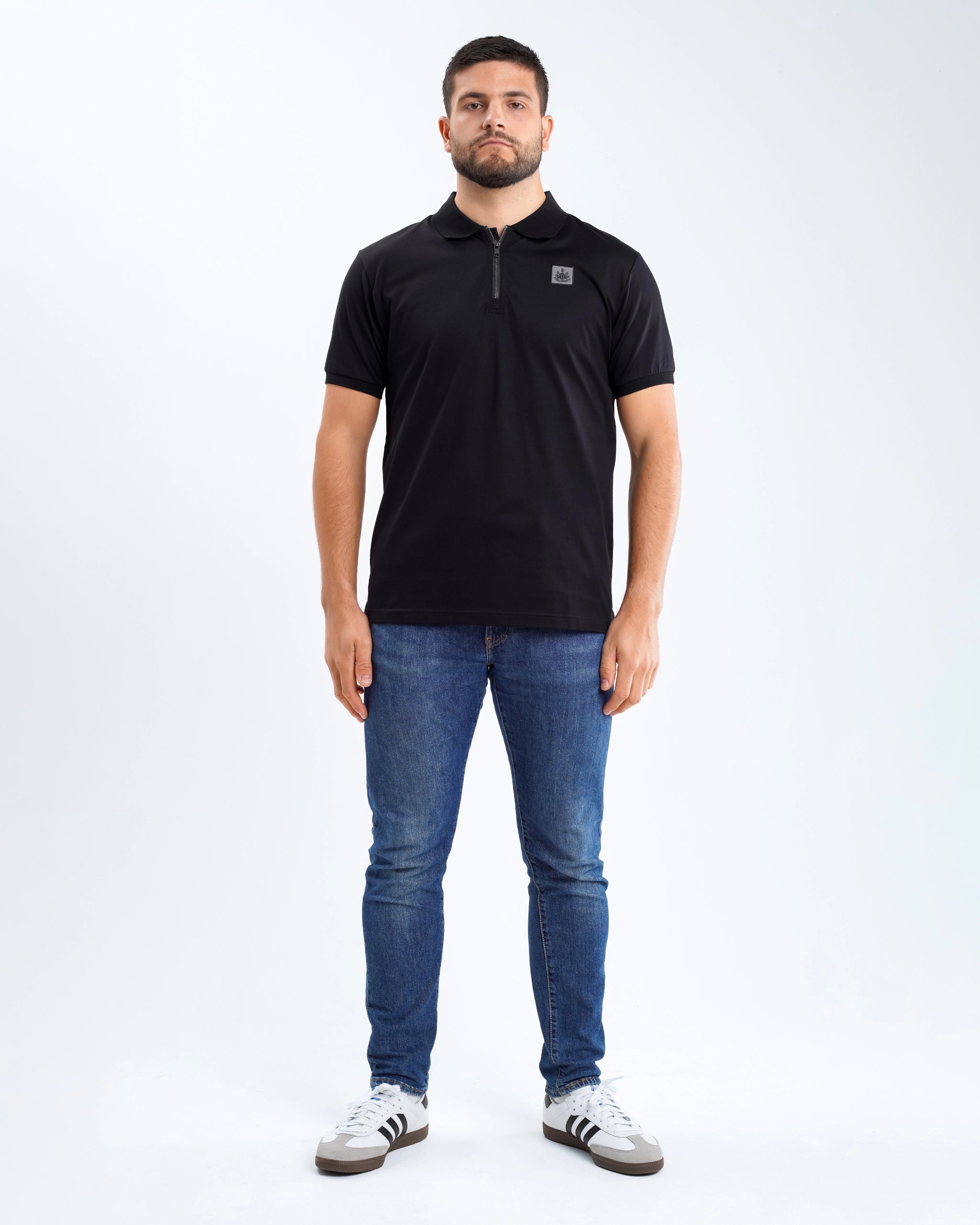 Men's Shirts with Antimicrobial TreatmentNewcastle United Men's Black Zipped Polo Shirt Men's Shirts with Antimicrobial TreatmentNewcastle United Men's Black Zipped Polo Shirt