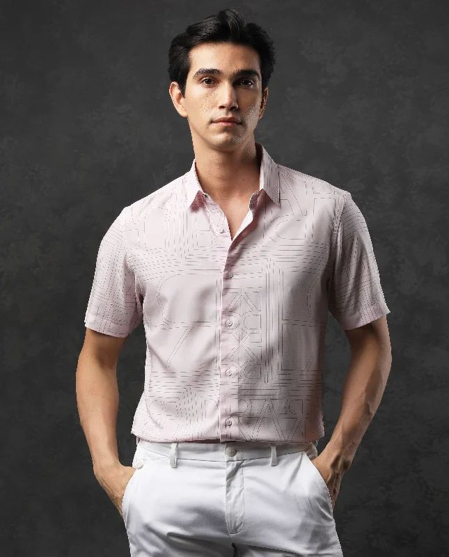 Men's Minimalist Shirts for a Clean LookRARE RABBIT MEN'S MALFOR SS PASTEL PINK SHIRT SHORT SLEEVES COLLARED NECK PRINT Men's Minimalist Shirts for a Clean LookRARE RABBIT MEN'S MALFOR SS PASTEL PINK SHIRT SHORT SLEEVES COLLARED NECK PRINT