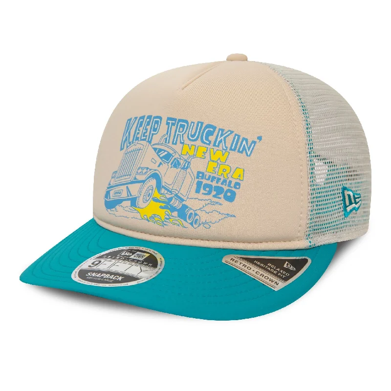 Women's Bucket HatsNew Era American Keep Truckin Turquoise 9FIFTY Retro Crown A-Frame Cap Women's Bucket HatsNew Era American Keep Truckin Turquoise 9FIFTY Retro Crown A-Frame Cap