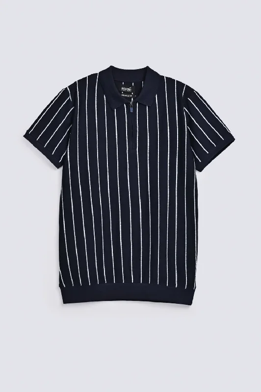 Men's Shirts with Barrel CuffsTEXTURED STRIPED POLO